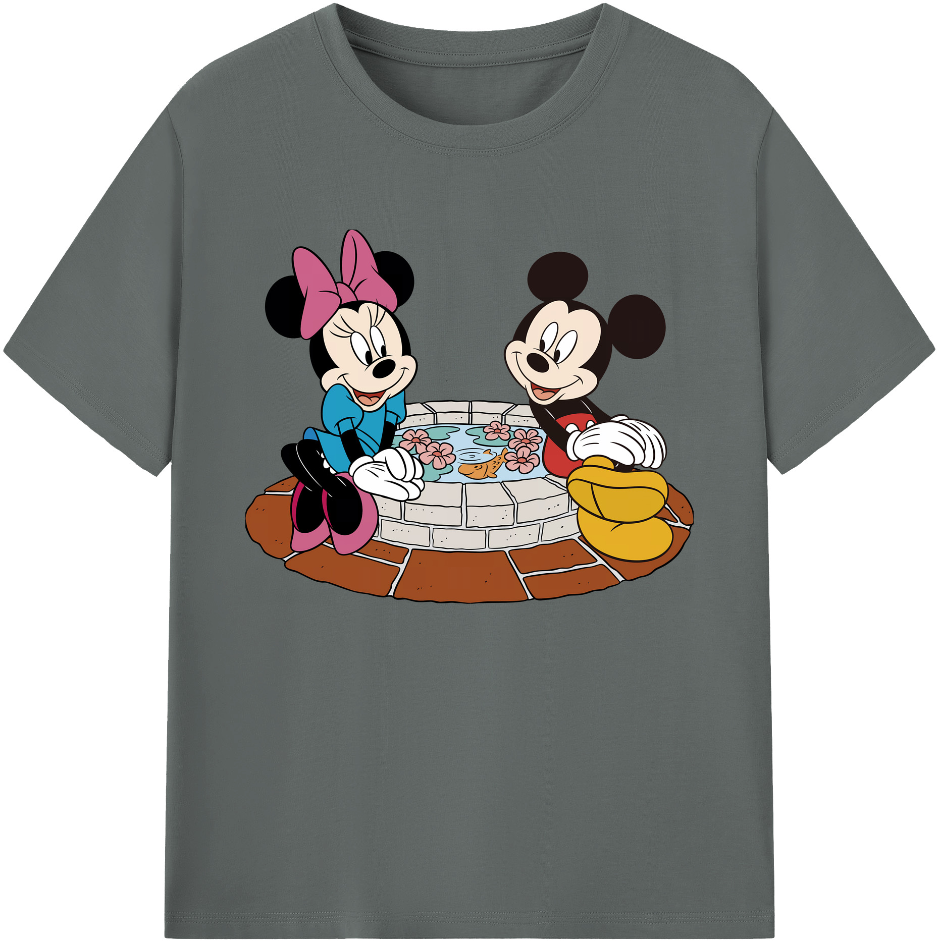 ミッキーマウス Mickey Mouse 綿100％ メンズ半袖Tシャツ｜肌触りやわらか＆通気性